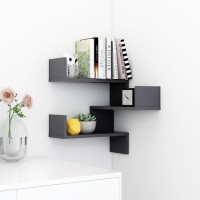 vidaXL Wall Corner Shelf Gray 15.7