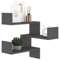 vidaXL Wall Corner Shelf Gray 15.7