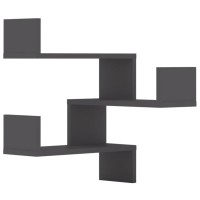 vidaXL Wall Corner Shelves 2 pcs Gray 15.7