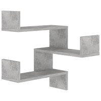 vidaXL Wall Corner Shelf Concrete Gray 15.7