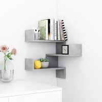 vidaXL Wall Corner Shelf Concrete Gray 15.7