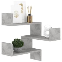 vidaXL Wall Corner Shelf Concrete Gray 15.7