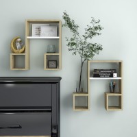 vidaXL Wall Shelves 2 pcs White and Sonoma Oak 19.7