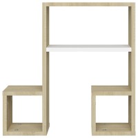 vidaXL Wall Shelves 2 pcs White and Sonoma Oak 19.7