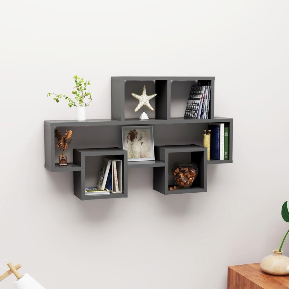 vidaXL Car-shaped Wall Shelf Gray 32.3