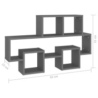 vidaXL Car-shaped Wall Shelf Gray 32.3