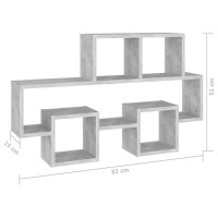 vidaXL Car-shaped Wall Shelf Concrete Gray 32.3
