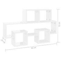 vidaXL Car-shaped Wall Shelf High Gloss White 32.3