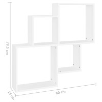 vidaXL Wall Cube Shelf White 31.5