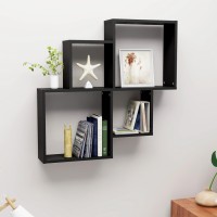 vidaXL Wall Cube Shelf Black 31.5