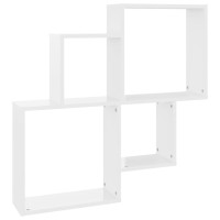 vidaXL Wall Cube Shelf High Gloss White 31.5