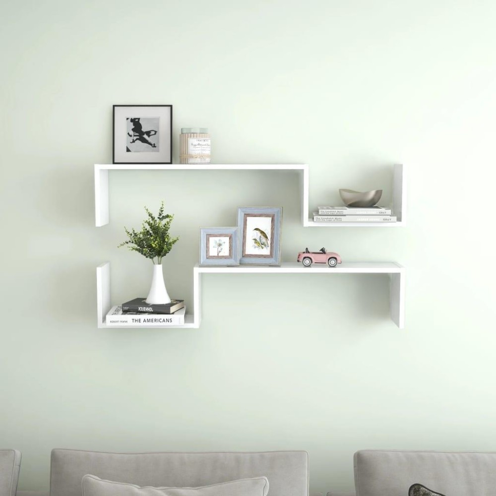 vidaXL Wall Shelves 2 pcs White 39.4