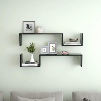 vidaXL Wall Shelves 2 pcs Black 39.4