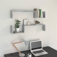 vidaXL Wall Shelves 2 pcs Concrete Gray 39.4