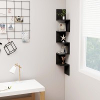 vidaXL Wall Corner Shelf Black 7.9