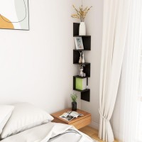 vidaXL Wall Corner Shelf Black 7.9