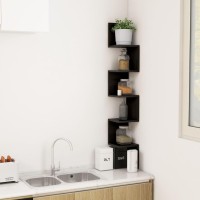 vidaXL Wall Corner Shelf Black 7.9