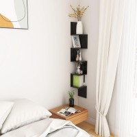 vidaXL Wall Corner Shelf High Gloss Black 7.9