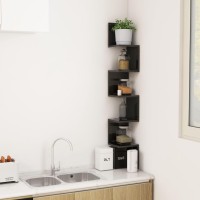 vidaXL Wall Corner Shelf High Gloss Black 7.9