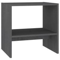 Vidaxl Bedside Cabinet Gray 15.7X11.8X15.7 Solid Pinewood