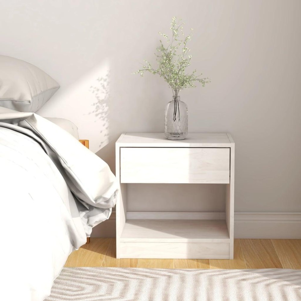 vidaXL Bedside Cabinet White 15.7