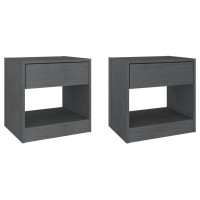 vidaXL Bedside Cabinets 2 pcs Gray 15.7