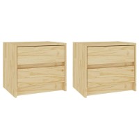 Vidaxl Bedside Cabinets 2 Pcs 15.7X12X14 Solid Wood Pine