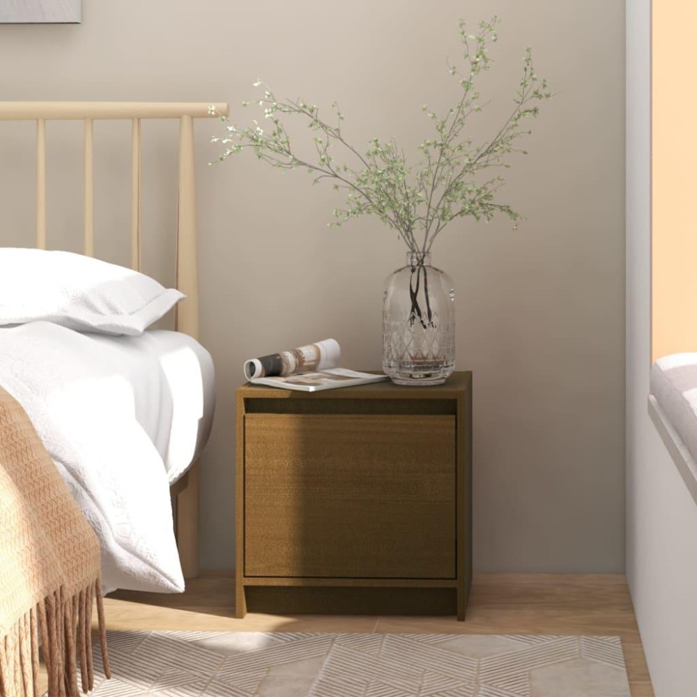 vidaXL Bedside Cabinet Honey Brown 15.7