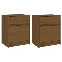 vidaXL Bedside Cabinets 2 pcs Honey Brown 15.7