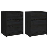 vidaXL Bedside Cabinets 2 pcs Black 15.7