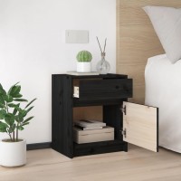 vidaXL Bedside Cabinets 2 pcs Black 15.7