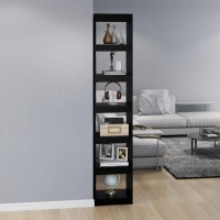 Vidaxl Book Cabinet/Room Divider Black 15.7X11.8X78.3 Solid Wood Pine