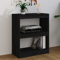 Vidaxl Book Cabinetroom Divider Black 23.6X11.8X28.1 Solid Wood Pine