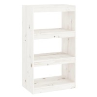 Vidaxl Book Cabinet/Room Divider White 23.6X11.8X40.7 Solid Wood Pine