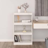 Vidaxl Book Cabinet/Room Divider White 23.6X11.8X40.7 Solid Wood Pine