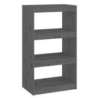 Vidaxl Book Cabinet/Room Divider Gray 23.6X11.8X40.7 Solid Wood Pine