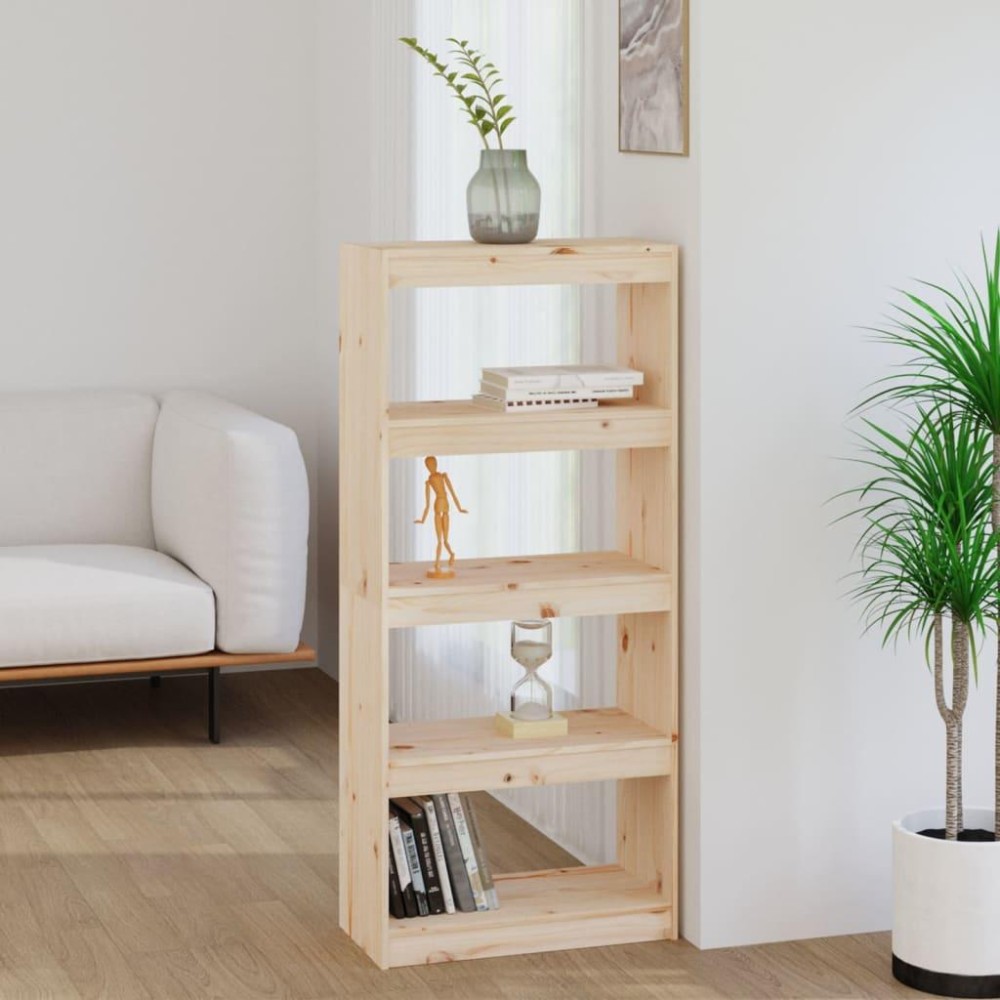 Vidaxl Book Cabinet/Room Divider 23.6X11.8X53.3 Solid Wood Pine