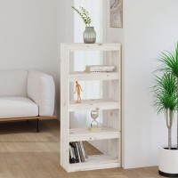 Vidaxl Book Cabinetroom Divider White 23.6X11.8X53.3 Solid Wood Pine