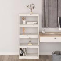 Vidaxl Book Cabinetroom Divider White 23.6X11.8X53.3 Solid Wood Pine