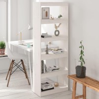 Vidaxl Book Cabinet/Room Divider White 23.6X11.8X65.9 Solid Wood Pine