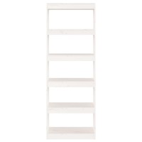 Vidaxl Book Cabinet/Room Divider White 23.6X11.8X65.9 Solid Wood Pine