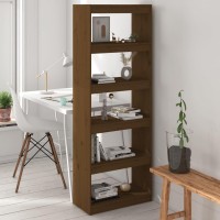 Vidaxl Book Cabinet/Room Divider Honey Brown 23.6X11.8X65.9 Wood Pine