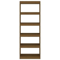 Vidaxl Book Cabinet/Room Divider Honey Brown 23.6X11.8X65.9 Wood Pine