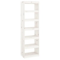 Vidaxl Book Cabinet/Room Divider White 23.6X11.8X78.5 Solid Wood Pine