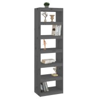 Vidaxl Book Cabinet/Room Divider Gray 23.6X11.8X78.5 Solid Wood Pine