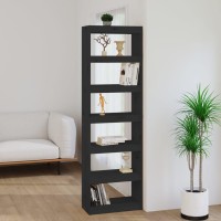Vidaxl Book Cabinet/Room Divider Black 23.6X11.8X78.5 Solid Wood Pine