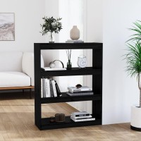 Vidaxl Book Cabinet/Room Divider Black 31.5X11.8X40.7 Solid Wood Pine