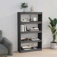 Vidaxl Book Cabinetroom Divider Gray 31.5X11.8X53.3 Solid Wood Pine