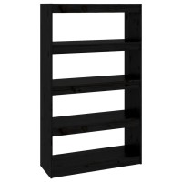 Vidaxl Book Cabinetroom Divider Black 31.5X11.8X53.3 Solid Wood Pine