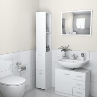 Vidaxl Bathroom Cabinet White 9.8X9.8X66.9 Engineered Wood